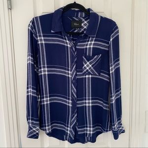 Rails Blue & White Flannel Button-down Shirt
